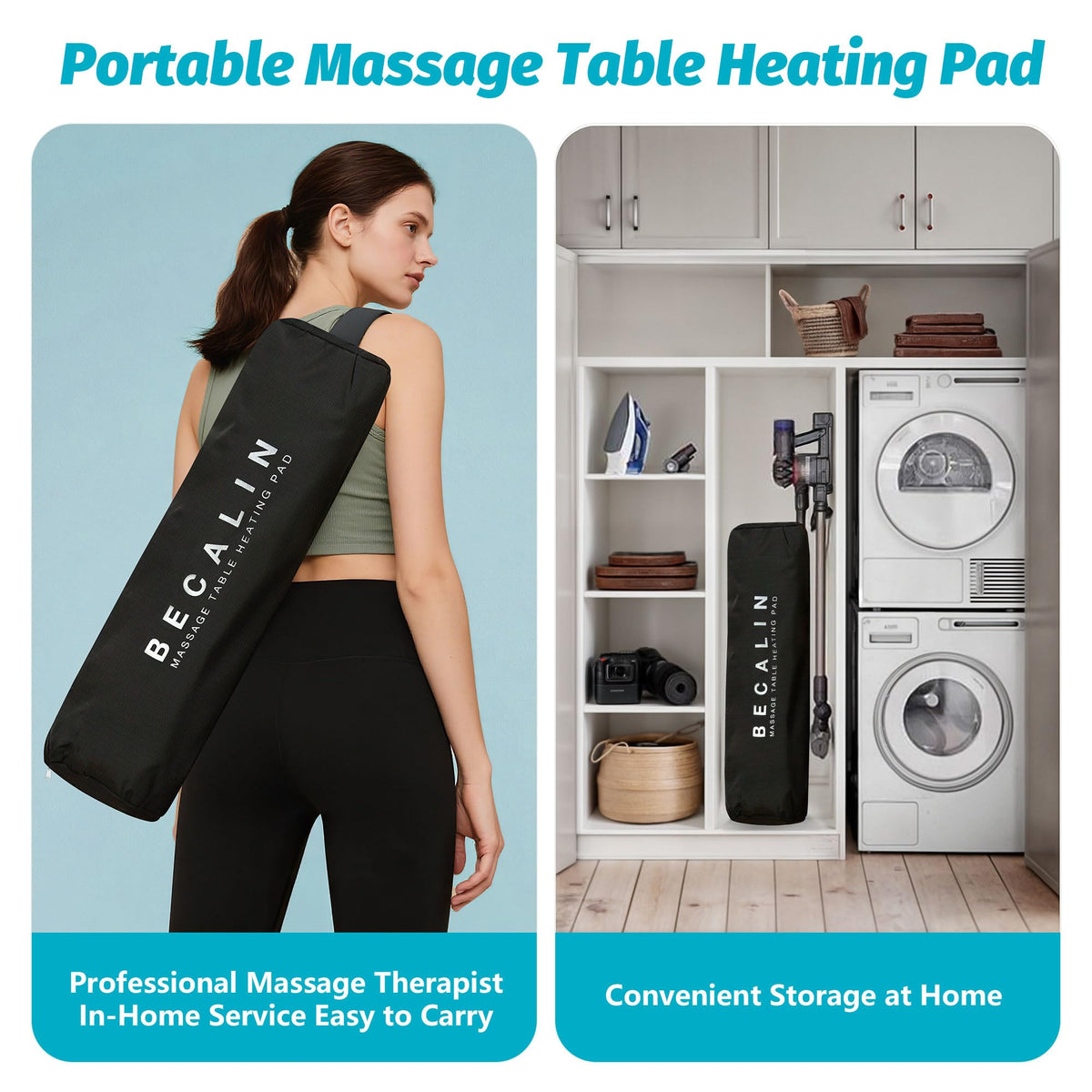 BECALIN massage table warmer storage bag for easy transport