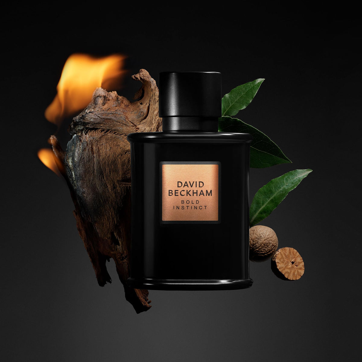 Beckham Bold Instinct perfume spray close-up hints diffusion.