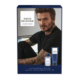 Beckham Classic Blue patterned glass bottle with premium presentation
