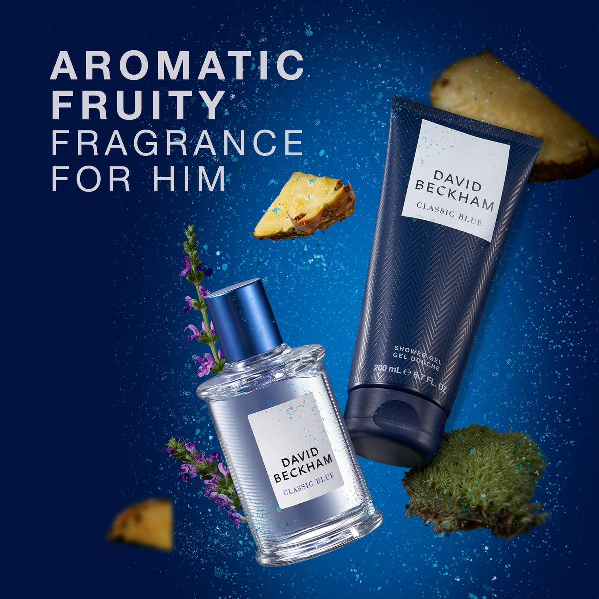 Beckham Classic Blue shower gel bottle with refreshing cleansing ritual
