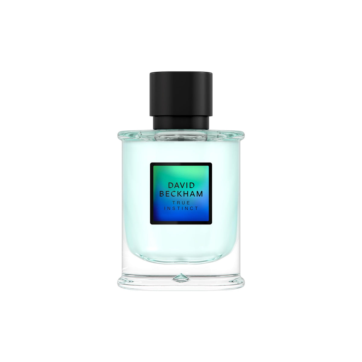 Beckham True Instinct bottle front view with sleek black cap for modern daily fragrance