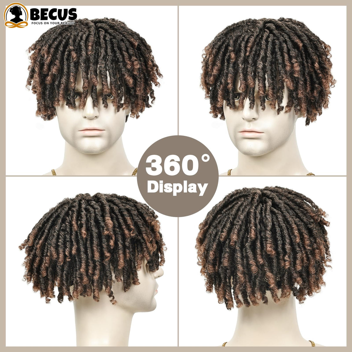 BECUS dreadlock topper brown ready-to-wear for effortless everyday style.