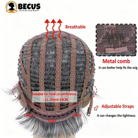 BECUS Gray Pixie Cut Wig care tips suggest easy maintenance