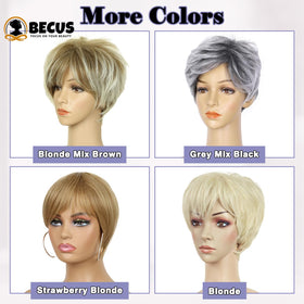 BECUS Gray Pixie Cut Wig lightweight feel enables comfortable all-day wear
