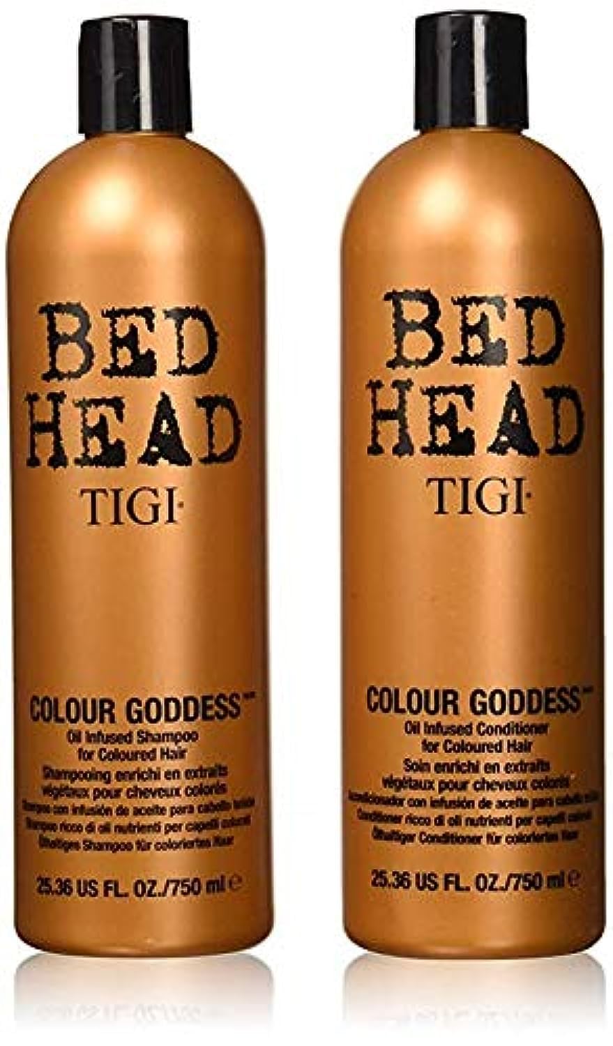 Bed Head Color Goddess shampoo bottle boosts vibrant color and shine.