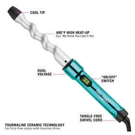 Bed Head Curlipops heat protection glove included for safer styling.
