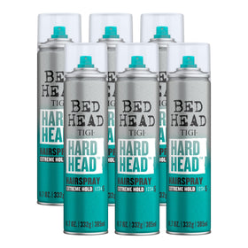 Bed Head Hard Head 6-pack front view demonstrates extreme hold in action.