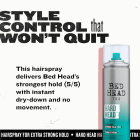 Bed Head Hard Head label detail with vibrant apple fragrance cue.