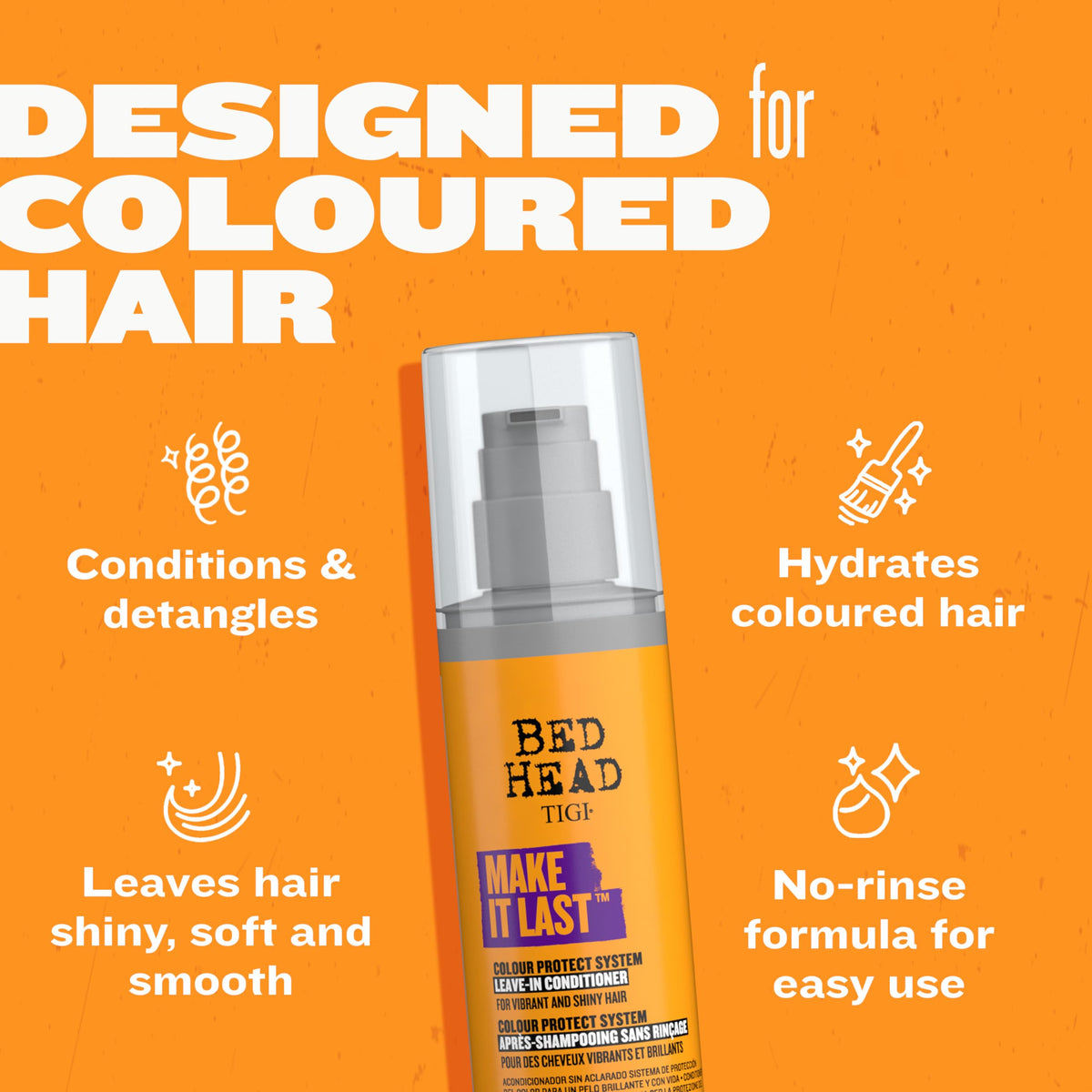 TIGI Bed Head Make It Last detangling spray adds soft shine to hair
