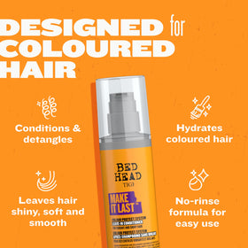 TIGI Bed Head Make It Last detangling spray adds soft shine to hair