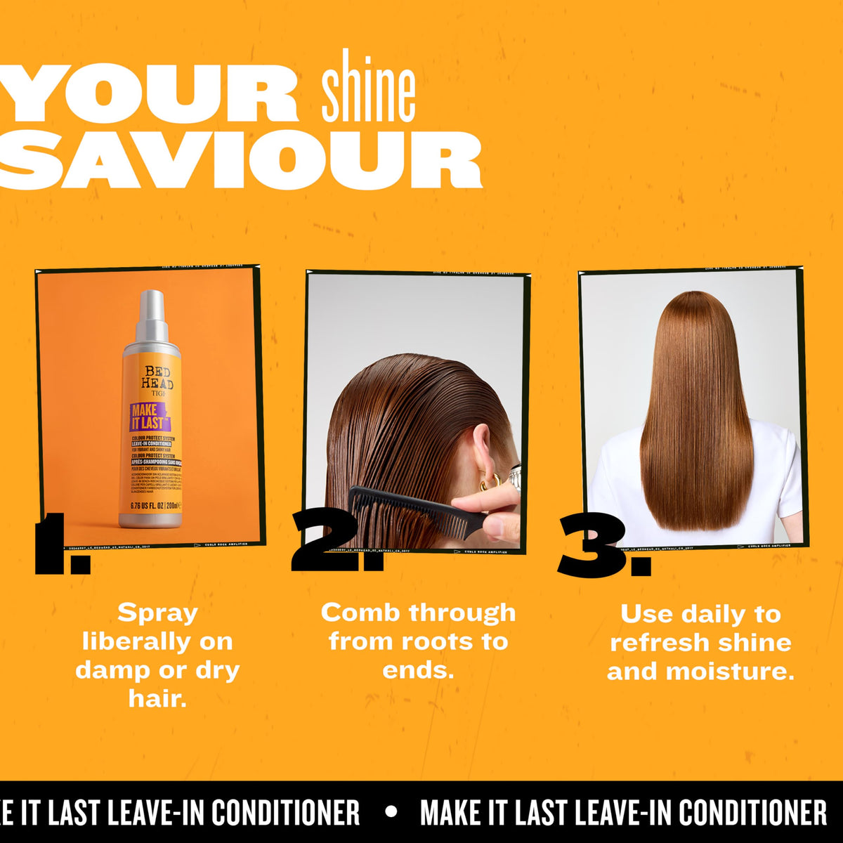 TIGI Bed Head Make It Last no-rinse spray delivers instant shine between washes