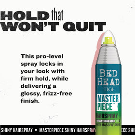 Bed Head Masterpiece spray dispersion ensures even coverage for lasting styles.