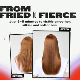 Bed Head hair after use shows smooth, glossy finish