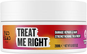 Bed Head by TIGI Treat Me Right mask packaging hero shot for home salon-grade care