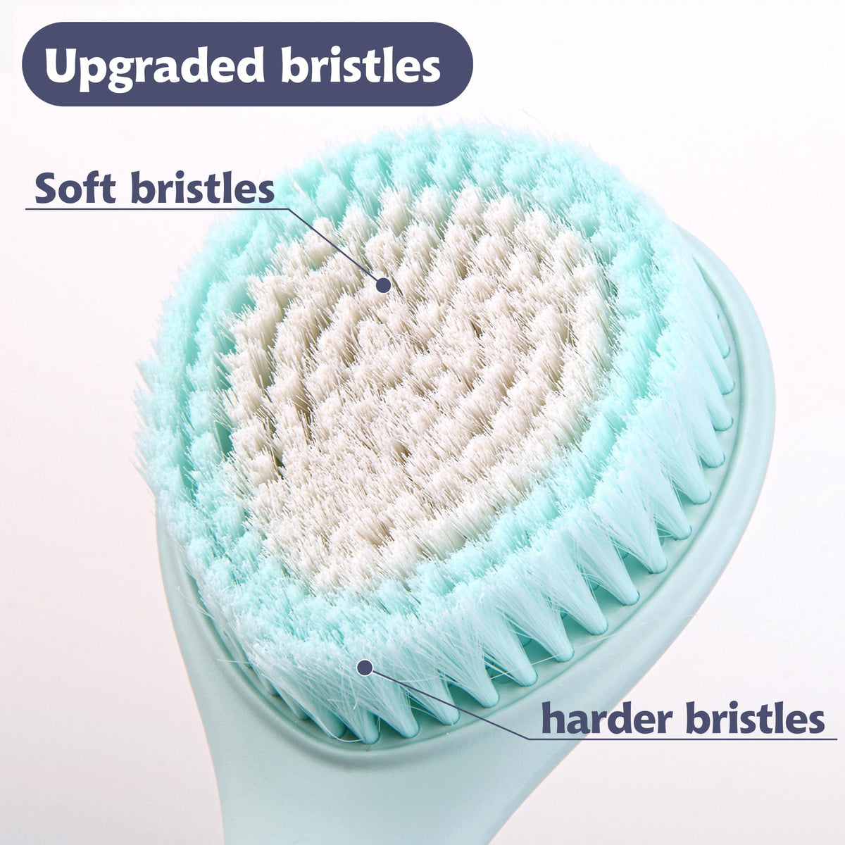 BEDELITE back brush anti-slip handle stays steady when hands are wet.