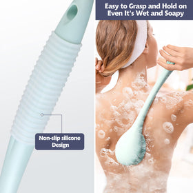 BEDELITE curved handle design reduces twisting during showering.