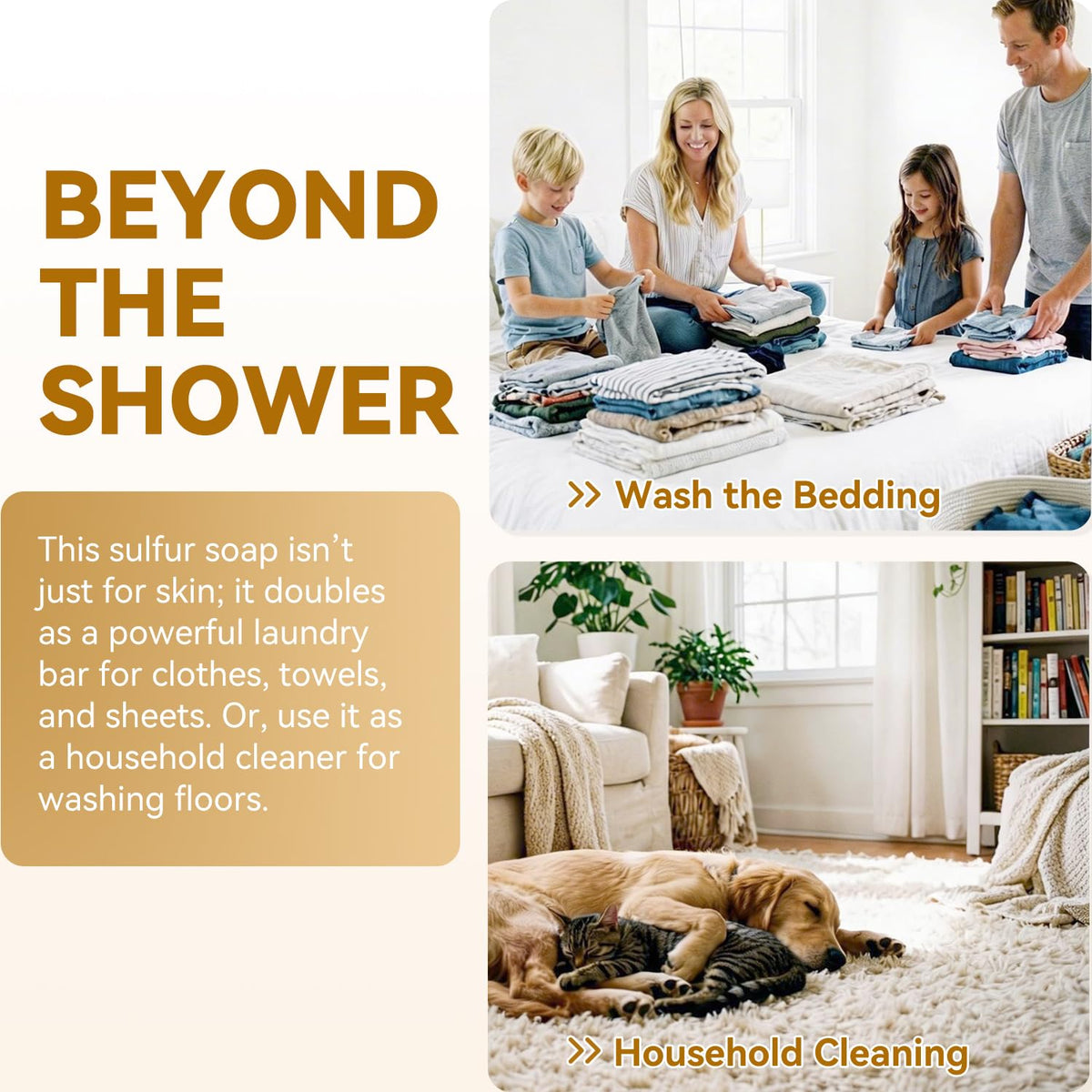 Bee & Flower Shanghai sulfur soap bar in shower setting.