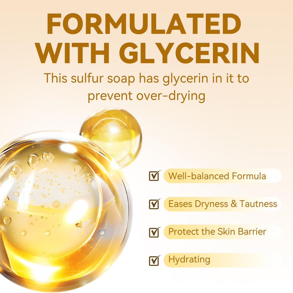 Bee & Flower sulfur soap lather on skin during cleansing.