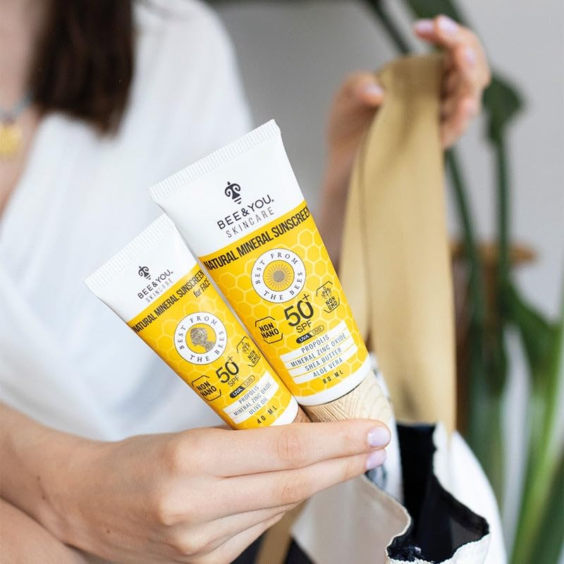 Bee & You propolis and aloe in the Mineral Body Sunscreen formula.