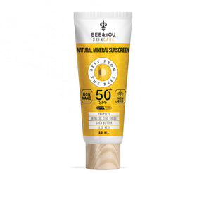 Bee & You Mineral Body Sunscreen bottle with SPF 50 and reef-safe zinc oxide.
