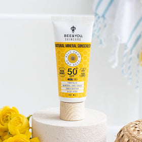 Water splash demonstrating Bee & You sunscreen's extended protection during swimming.