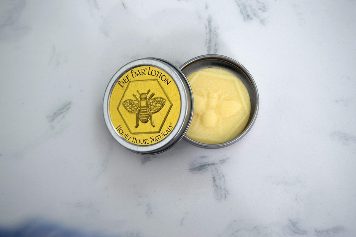 Bee Bar Vanilla 6oz bar in tin for long-lasting hydration.