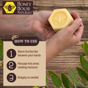 Close-up of Bee Bar Vanilla texture with rich emollients for dry skin.