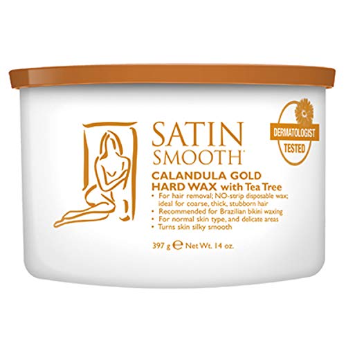 Bee Line Industries Satin Smooth Calendula Golden hard wax can for easy, wide-area depilation.