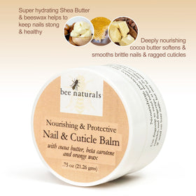 Close-up shows cocoa butter and beta carotene texture for nails.