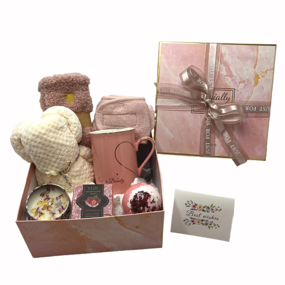 Beeco GIF2U mug in spa gift basket for a relaxing beverage moment