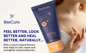 BeeCure skin hydration application shows fast-absorbing moisturization on skin.