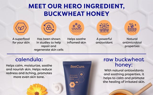 BeeCure texture-absorbs-fast reveals a lightweight, non-greasy finish for sensitive skin.