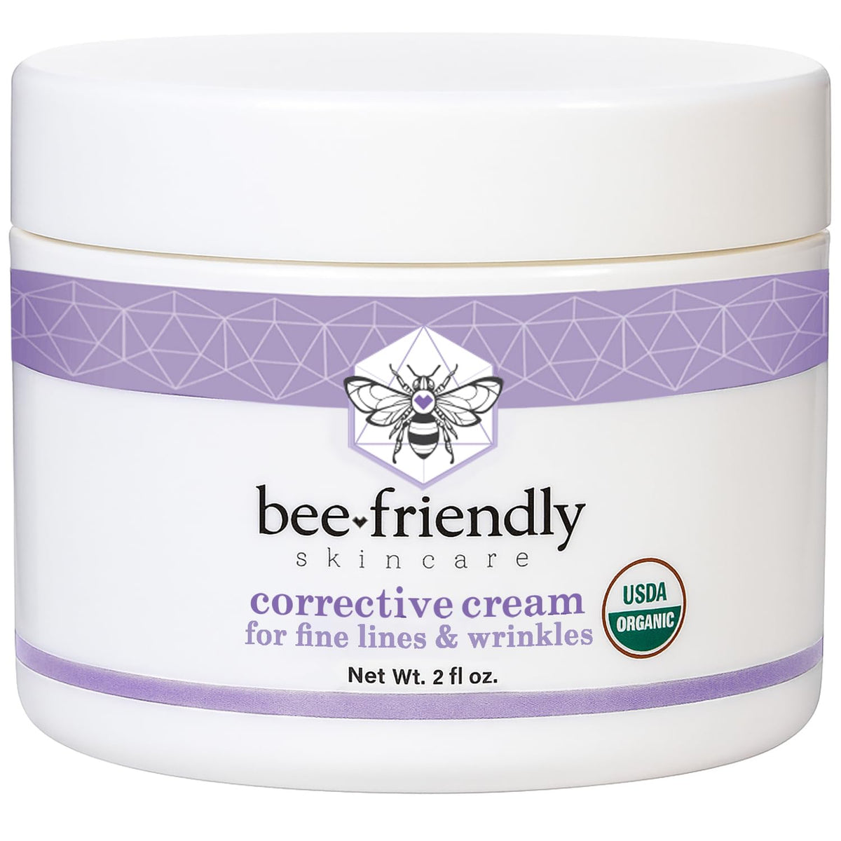 BeeFriendly Organic Corrective Cream night jar for rich overnight hydration.