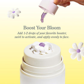 Beekman 1802 Bloom Cream on skin creating dewy, nourished look.