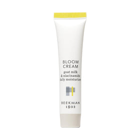 Beekman 1802 Bloom Cream goat milk jar displaying rich, hydrating texture for daily use.