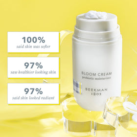 Beekman 1802 Bloom Cream hands applying a light layer for daily hydration.