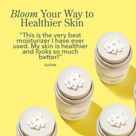 Close-up of Beekman 1802 Bloom Cream label highlights goat milk formulas.