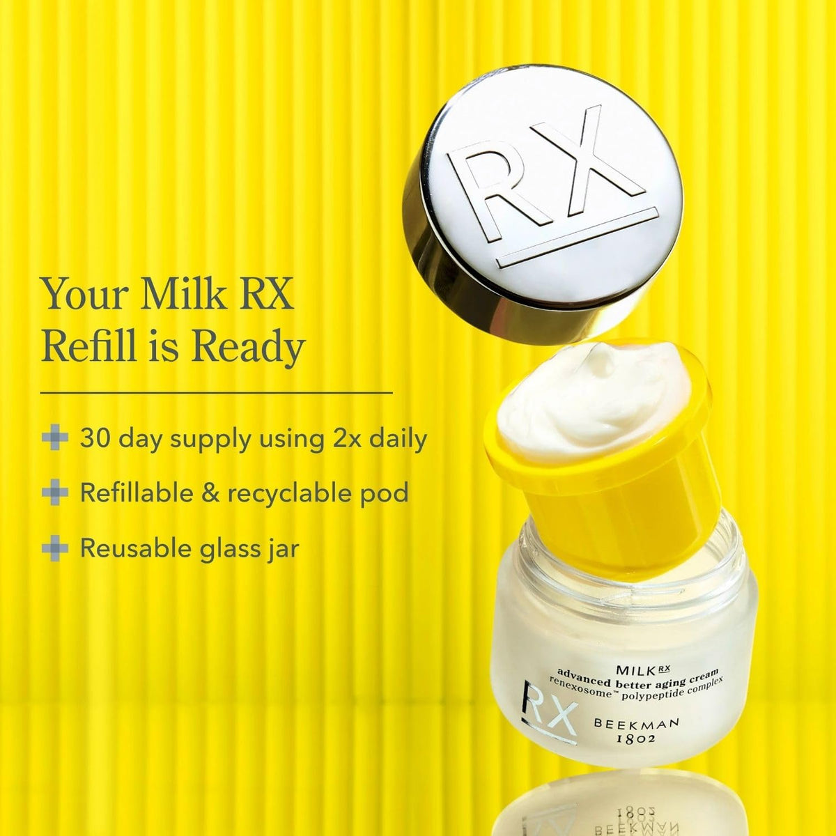 Beekman 1802 Goat Milk Exosomes - skin-supporting ingredient visualization.