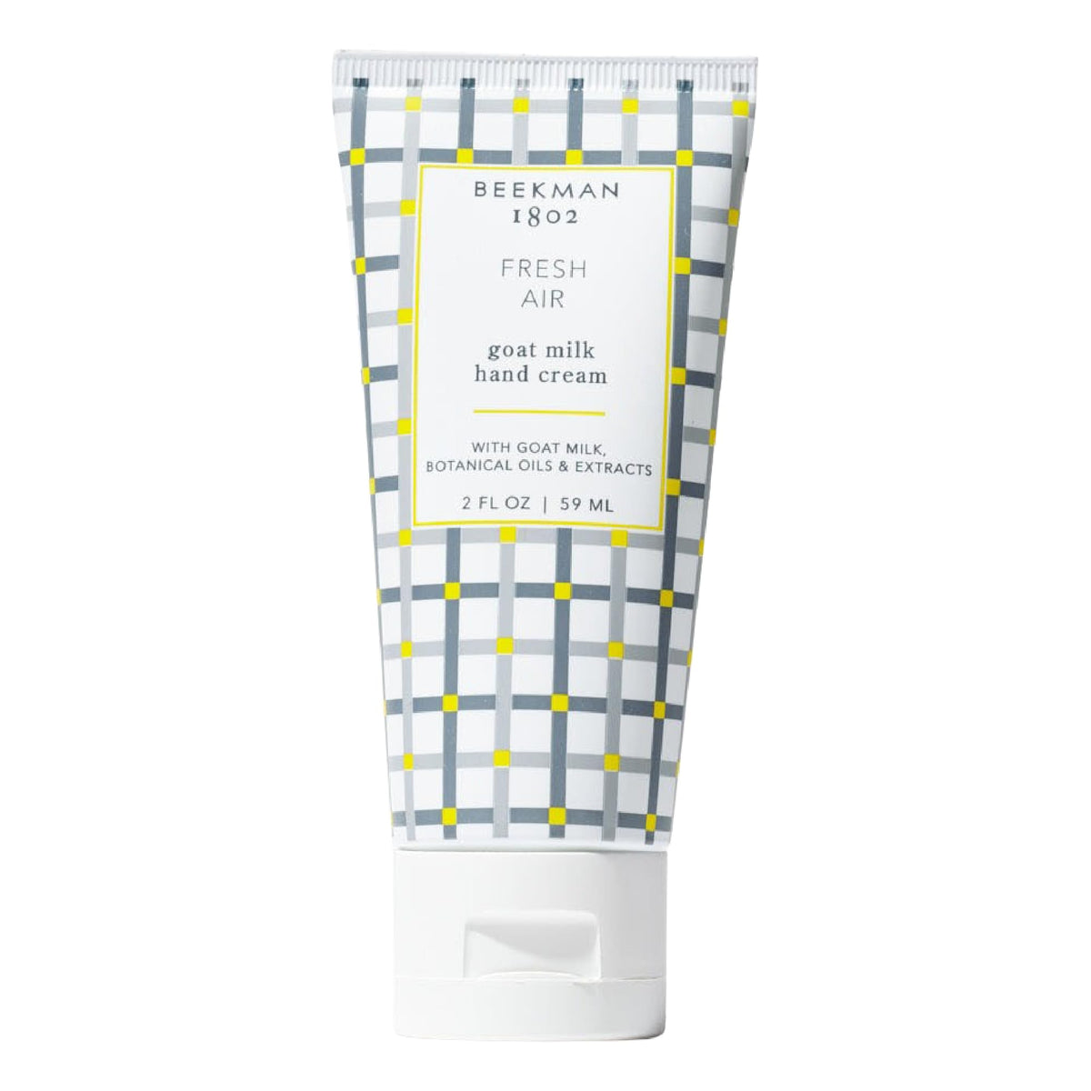 Beekman 1802 Goat Milk Hand Cream Fresh Air 2oz bottle close-up for daily hydration