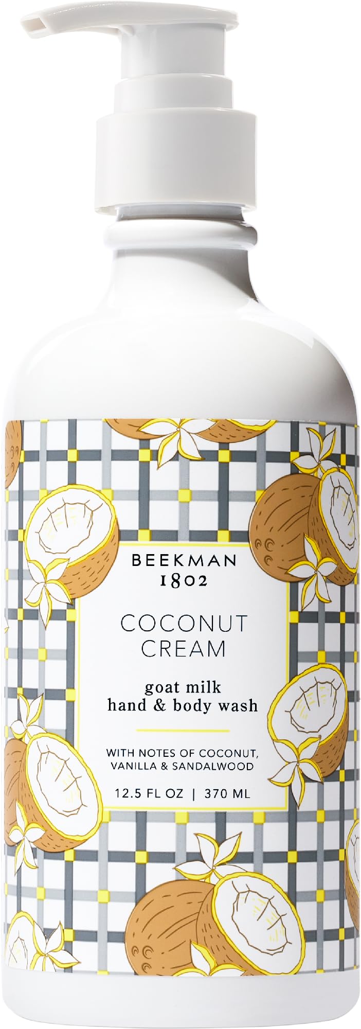Beekman 1802 Goat Milk Hand Soap bottle pump shows gentle cleansing and hydration