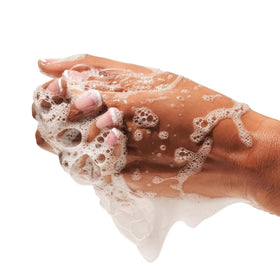 Beekman 1802 Goat Milk Hand Soap close-up lather showing gentle hydration