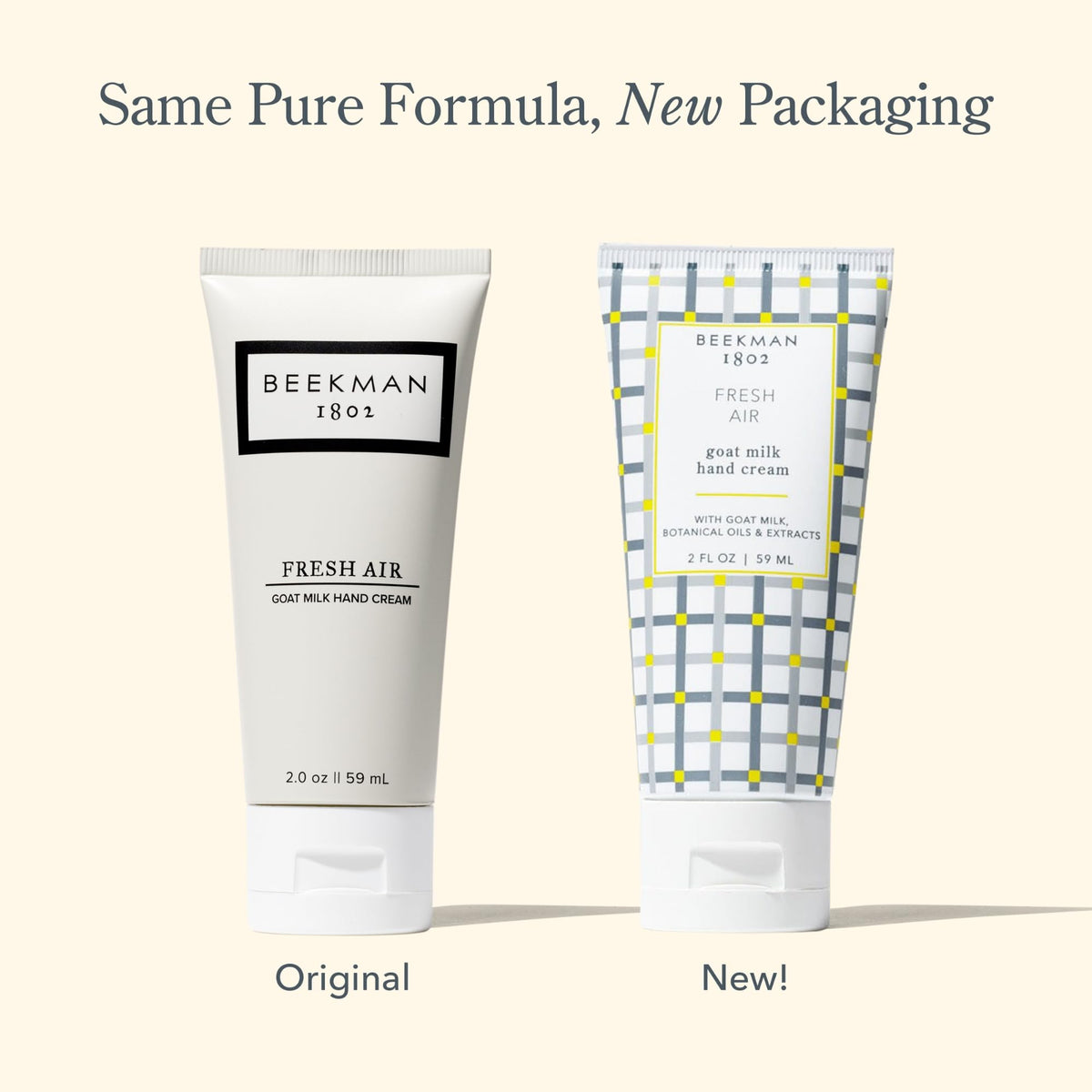 Beekman 1802 Hand Cream beside soft towel for sensitive skin care