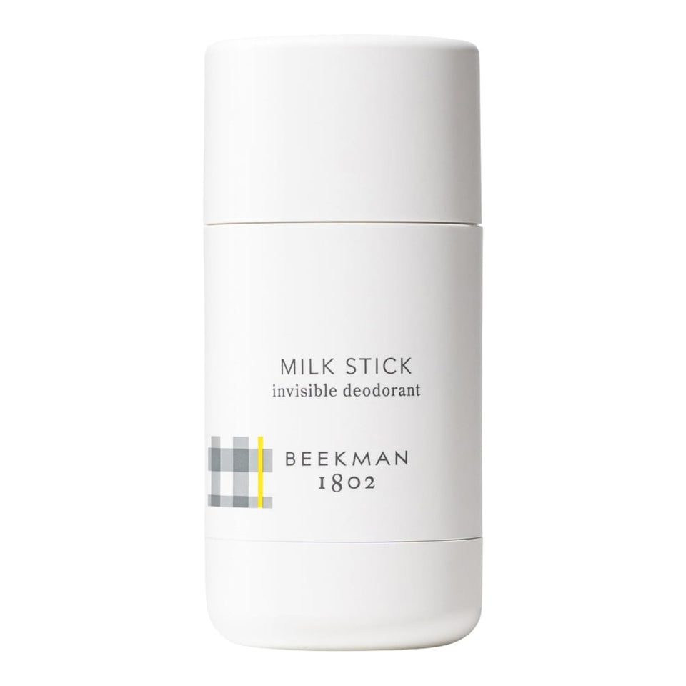Beekman 1802 Milk Stick packaging highlights an invisible, all-day freshness solution.