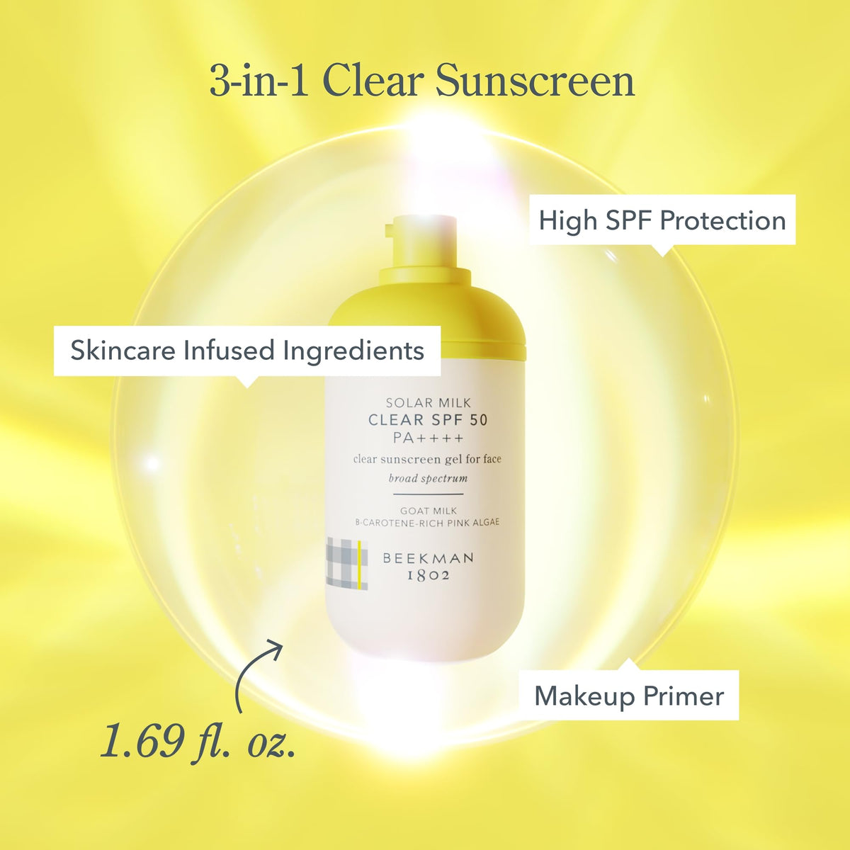 Beekman 1802 Solar Milk SPF 50 broad-spectrum protection for daily use
