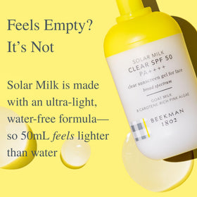 Beekman 1802 Solar Milk SPF 50 compact packaging for travel