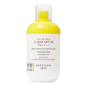 Beekman 1802 Solar Milk SPF 50 pump bottle, easy daily protection