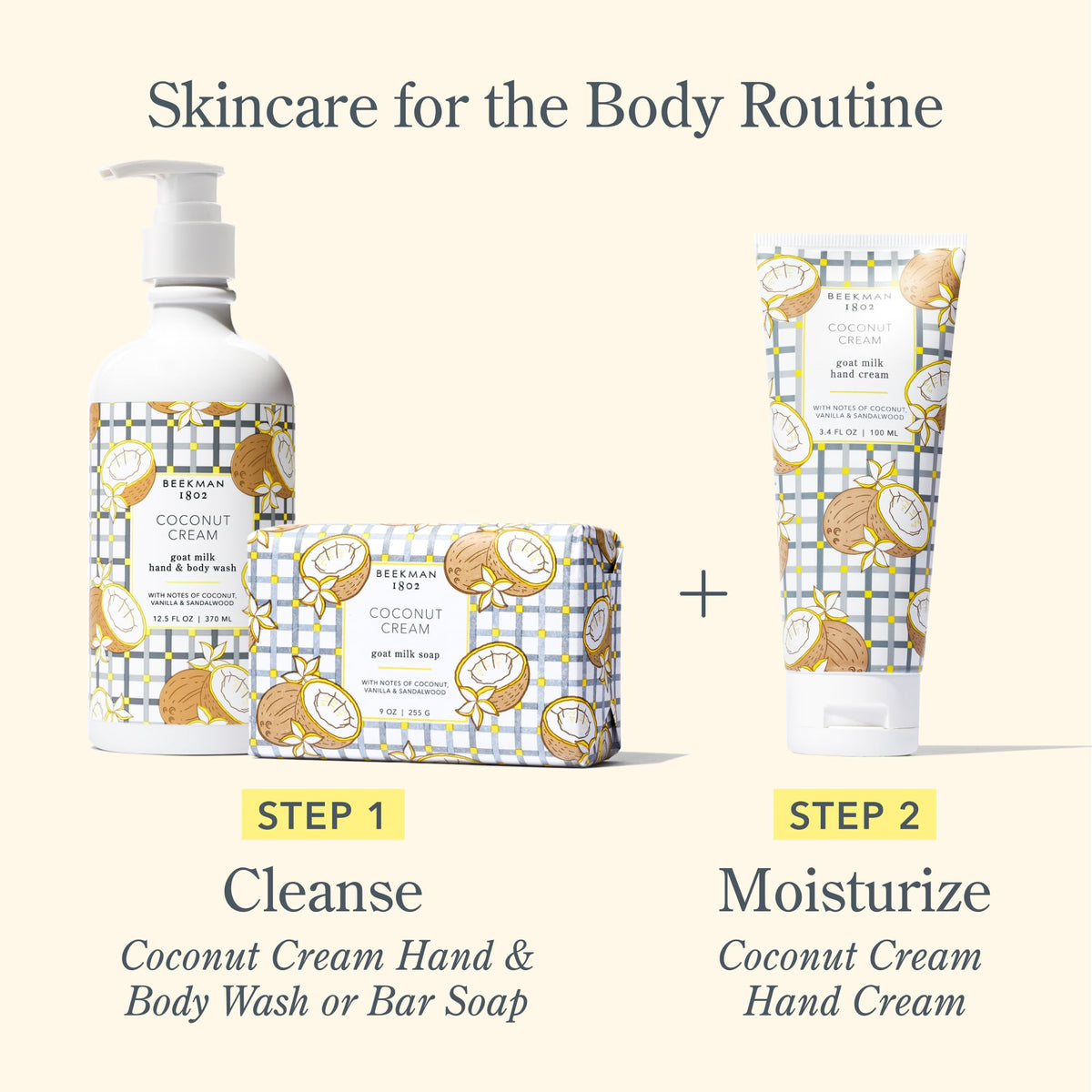 Beekman 1802 hand cream texture close-up showing non-greasy finish