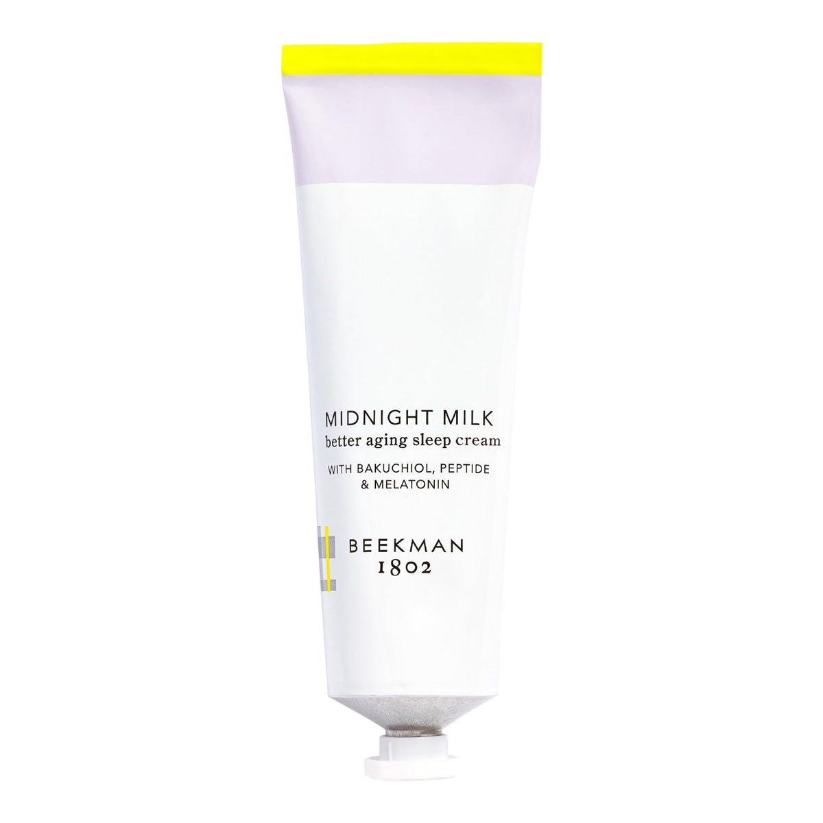 Beekman 1802 Midnight Milk overnight cream jar close-up showing rich hydration
