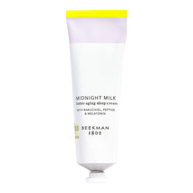 Beekman 1802 Midnight Milk overnight cream jar close-up showing rich hydration