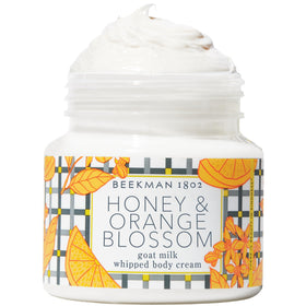 Beekman 1802 whipped body cream jar shows rich hydration for dry skin